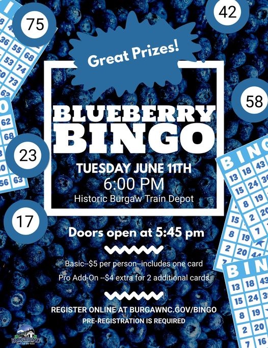 Blueberry Bingo with the Town of Burgaw